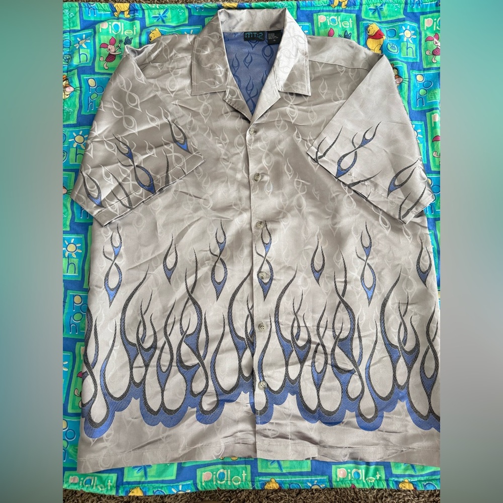 Vintage MT:2 Silver And Blue Flame Shirt